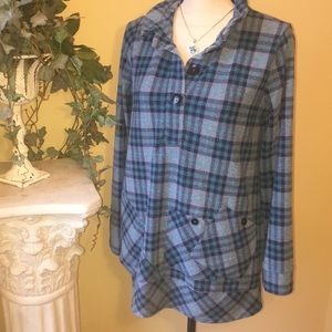 Soft surroundings plaid shirt